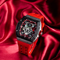 機械公爵 | Neutron系列 錶帶可自由拆換 自動上鍊 黑色炭纖維框 紅色氟橡膠錶帶 機械錶 (TB8216TF-02)_5