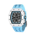 機械公爵 | 元素系列 日曆版 白色生化陶瓷框 藍色矽膠錶帶 石英錶 (TB8204QA-02)_1