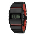 Benlydesign ｜ X6000型 黑+紅色款 多功能 不鏽鋼錶帶 電子錶(X6000BR)