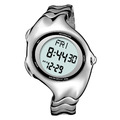 Benlydesign ｜Y2k手錶 X5000型 亮面銀色款 電子螢幕顯示 不鏽鋼錶帶 電子錶(X5000-D-S)