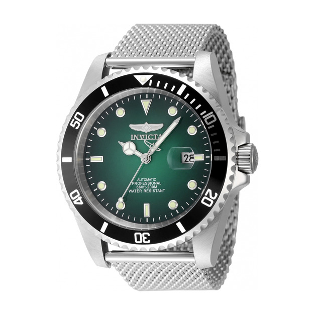 INVICTA ｜Pro Diver 綠面 夜光指針 銀色米蘭錶帶 47mm大錶徑 自動上鍊機械錶(48630)