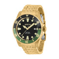 INVICTA ｜Pro Diver 黑面 黑綠框 金色不鏽鋼錶帶 自動上鍊機械錶(39763)