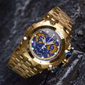 INVICTA ｜Reserve Venom 三眼計時 藍面 金色不鏽鋼錶帶 51mm大錶鏡 石英錶(27791)_1