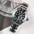 INVICTA ｜Pro Diver 黑面 綠黑框 銀色不鏽鋼錶帶 小秒盤 自動上鍊機械錶(47296)_1