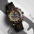 INVICTA ｜Sea Monster 三眼計時 黑黃色系 不鏽鋼錶帶 石英錶(37801)_1