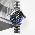 INVICTA ｜Pro Diver 黑面 藍黑框 銀色不鏽鋼錶帶 小秒盤 自動上鍊機械錶(47295)_1