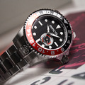 INVICTA ｜Pro Diver 黑面 紅黑框 金色不鏽鋼錶帶 小秒盤 自動上鍊機械錶(47297)_3