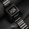 Benlydesign ｜CYBER WATCH S3000型 黑色款 白字 不鏽鋼錶帶 多功能 OLED顯示器 電子錶(S3000B-C)_2