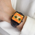 HappieWatch ｜設計師品牌 立體橘貓 方形黑框 皮帶/矽膠手錶套組 小怪獸腕錶 36mm(HN104F2JMV01ZH)_5