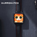 HappieWatch ｜設計師品牌 立體橘貓 方形黑框 皮帶/矽膠手錶套組 小怪獸腕錶 36mm(HN104F2JMV01ZH)_6