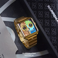 HappieWatch ｜設計師品牌 立體機械體 方形金框 鋼帶/矽膠手錶套組 小怪獸腕錶 36mm(HN104F2JXM02ZH)_7