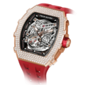 機械公爵 | 元素系列 自動上鍊 玫金色鋯石水晶錶圈 紅色氟橡膠錶帶 機械錶 (TB8208D-12)_3