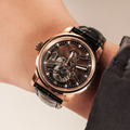 OBLVLO｜玫瑰金框 鏤空機械腕錶 黑色皮革錶帶 男錶 OBL-KM-PBBL_3