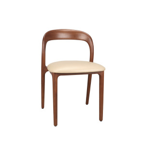 Bella 北美胡桃木餐椅-牛皮坐墊