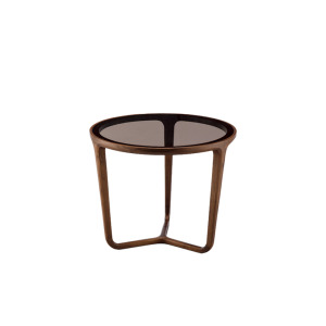 Dante 北美胡桃木玻璃茶几-55cm