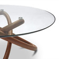 Claudia 北美胡桃木玻璃茶几桌-91cm_1