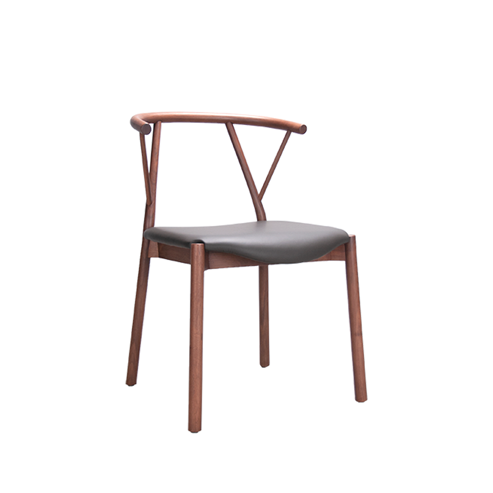 Branches 北美胡桃木扶手椅-黑咖啡坐墊