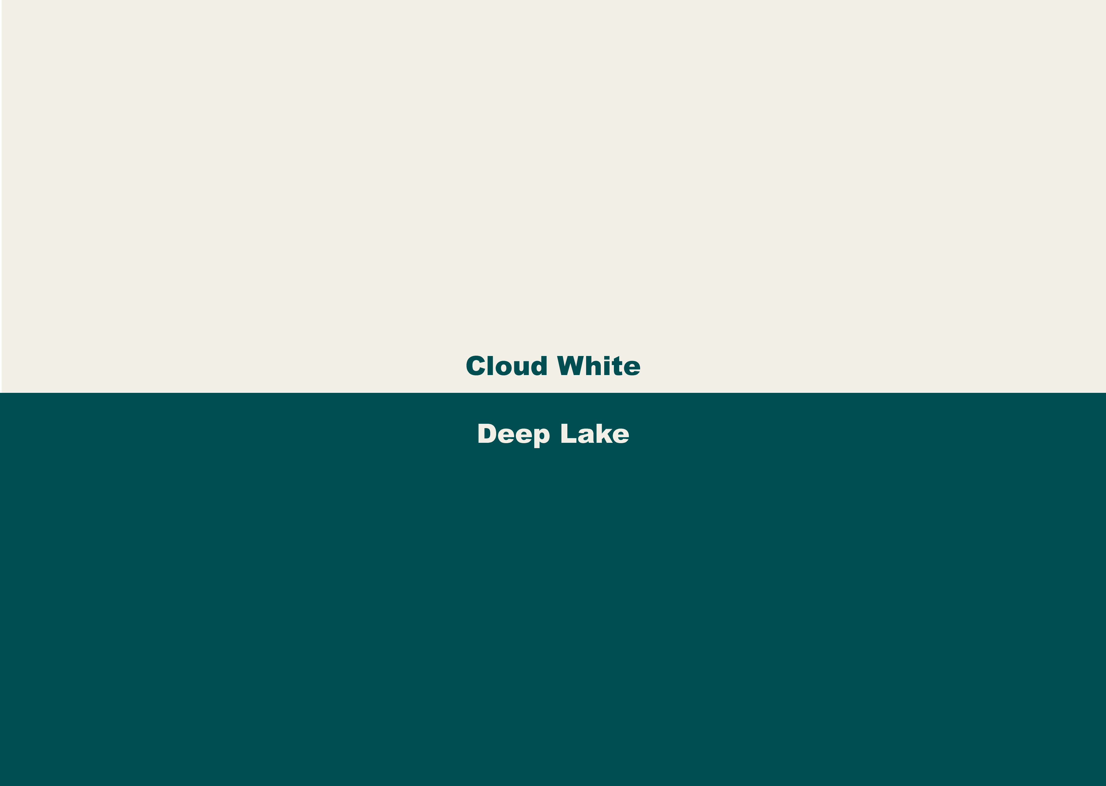 2026 居家色彩趨勢示意，雲柔白與湖泊深青的空間搭配