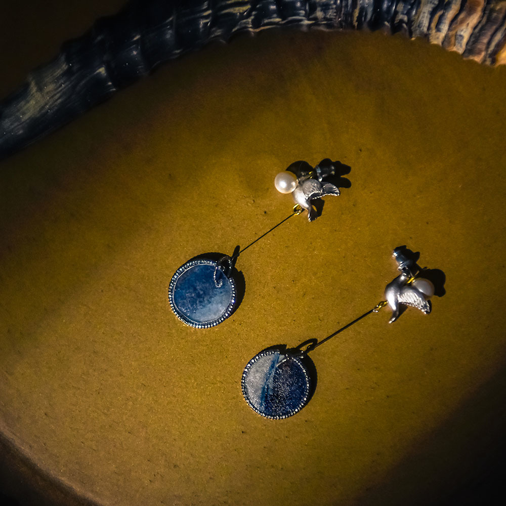 幸福青鳥耳環(銀)