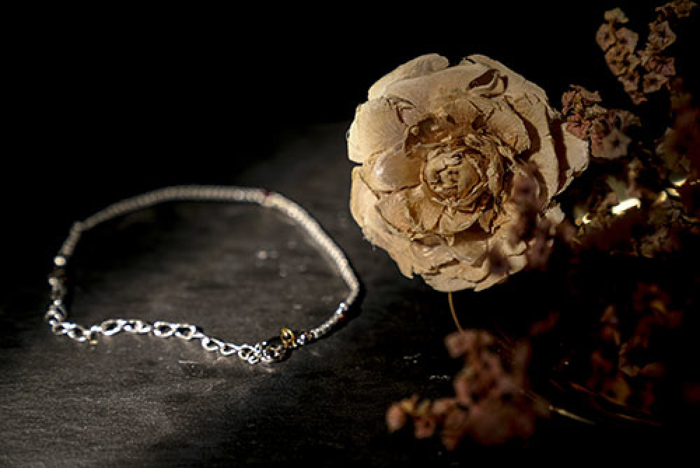 古典琉璃麻腦細版手鍊