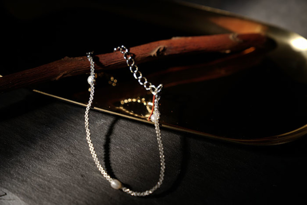 珍珠雪點手鍊(銀白)