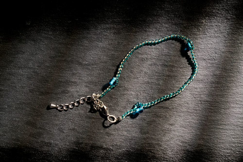 古典荷蘭琉璃細版手鍊 (藍)