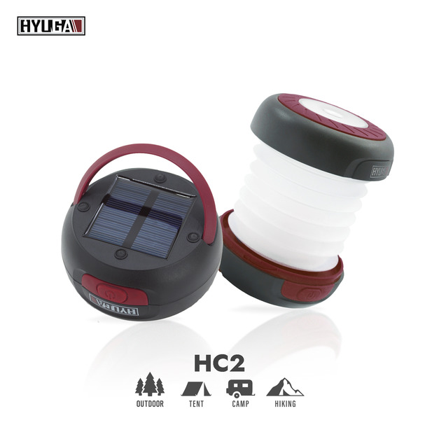 HYUGA HC2 伸縮摺疊露營燈｜太陽能／Type-C 充電・三種照明模式