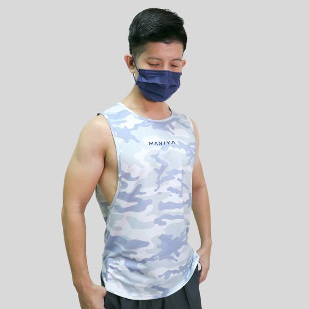 【Go ahead系列】迷彩健身背心 沼澤藍 (預購)