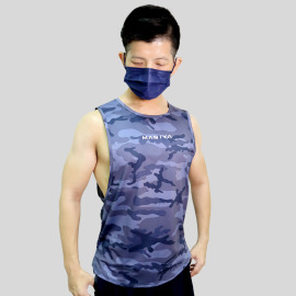 【Go ahead系列】迷彩健身背心 深海藍 (預購)