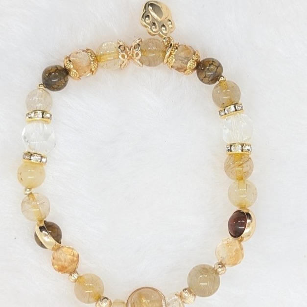 【破億品牌主理人指定配戴】晨曦金海 (金黃髮水晶)－新年大發財富滾滾來必戴