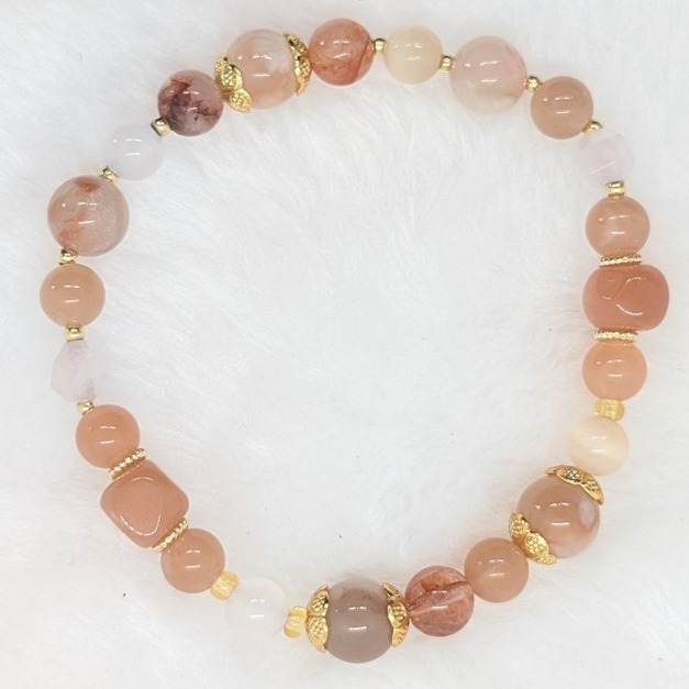 【破億品牌主理人指定配戴】櫻波曉汐 (櫻花琥珀水晶)－2025新年就是要"粉"開心