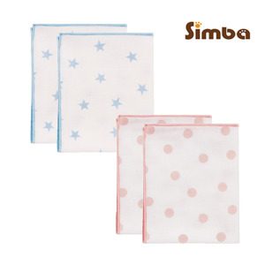 小獅王極柔感印花紗布澡巾2入