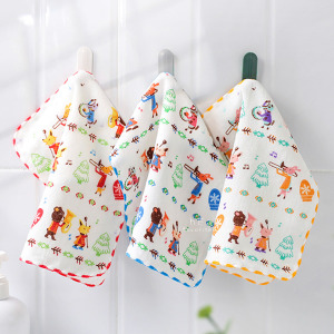 双星毛巾歡樂的森林樂隊紗布小手巾24x24cm