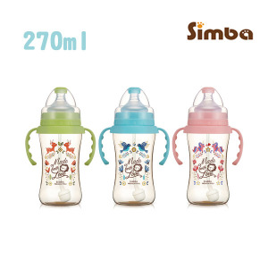 小獅王PPSU自動把手寬口雙凹中奶瓶 270ml