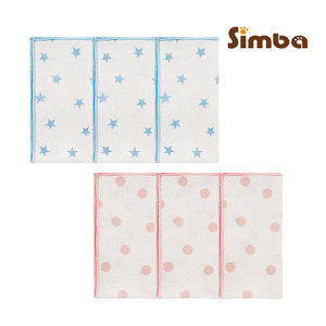 小獅王極柔感印花紗布手帕3入