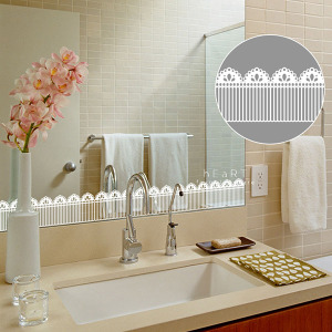 居家線條蕾絲裝飾腰線玻璃貼 10M