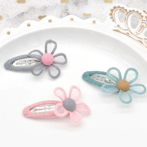 透明花朵鏤空布藝髮夾