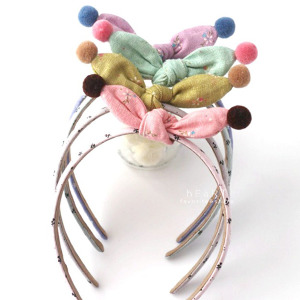 可愛可拆式蝴蝶結球球髮箍
