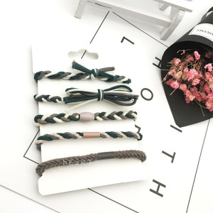 彩色編織髮圈手環套組