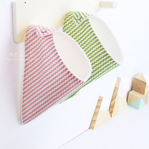 (出清不退換)韓國空運mango tango波浪條紋印花絨毛口水巾三角巾