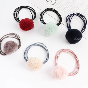 柔軟毛球造型髮圈