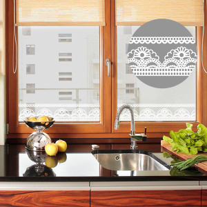 (出清不退換)居家蕾絲花邊裝飾腰線玻璃貼 10M