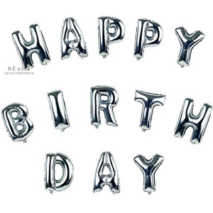 (出清不退換)自由組合英文字母16吋鋁箔氣球 (無充氣) 銀色