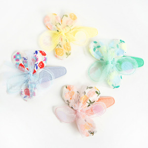 清新碎花網紗花朵BB髮夾