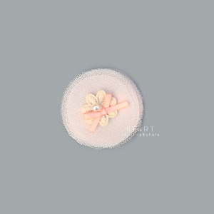 大圓花網紗布藝髮夾