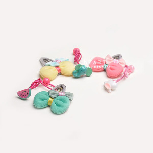 布藝充棉蝴蝶結髮夾髮圈套組