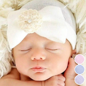 (出清不退換)針織花朵棉感嬰兒帽