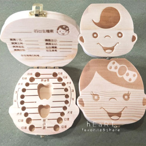 木製乳牙臍帶胎毛紀念收藏盒