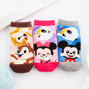 (出清不退換)正版迪士尼好朋友色塊直版親子襪-米老鼠系列