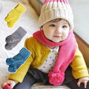 (出清不退換)純色針織毛線球保暖圍巾